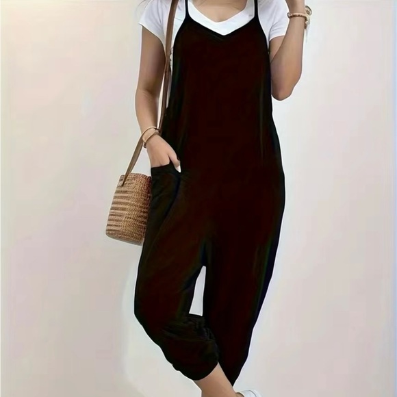 Pants - New! Black Overall Romper XL